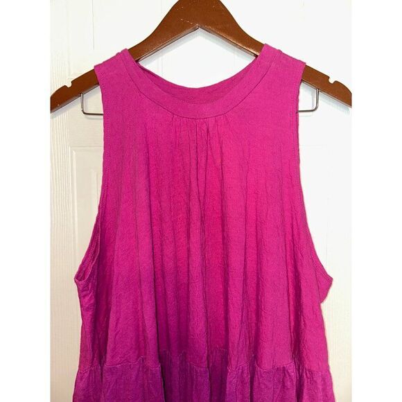 Free People Right On Time Flared Jungle Flower Oversized Tank Top Size Small - Picture 6 of 16